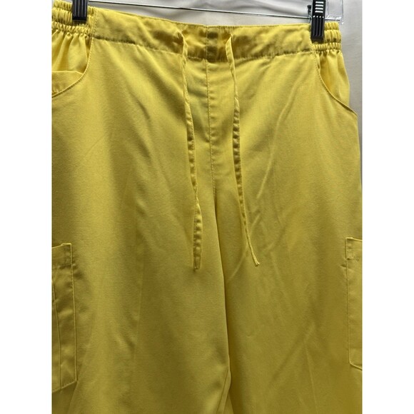 Reina Womens Yellow Flare-Leg Scrub Pants Size Medium - Picture 4 of 7
